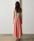 natural dye sheer cotton check flare skirt