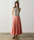natural dye sheer cotton check flare skirt