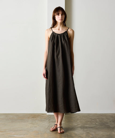 natural dye linen camisole dress