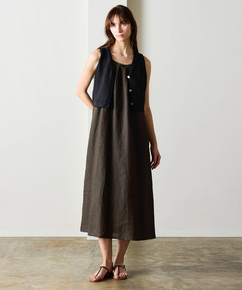 natural dye linen camisole dress
