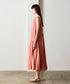 natural dye sheer cotton check gather dress