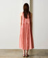 natural dye sheer cotton check gather dress