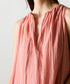 natural dye sheer cotton check gather dress