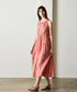 natural dye sheer cotton check gather dress