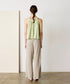 natural dye sheer cotton check gather camisole