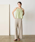 natural dye sheer cotton check gather camisole