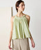 natural dye sheer cotton check gather camisole