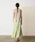 natural dye sheer cotton check flare skirt