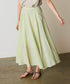 natural dye sheer cotton check flare skirt