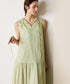 natural dye sheer cotton check gather dress