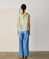 natural dye sheer cotton check draped top