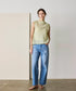 natural dye sheer cotton check draped top