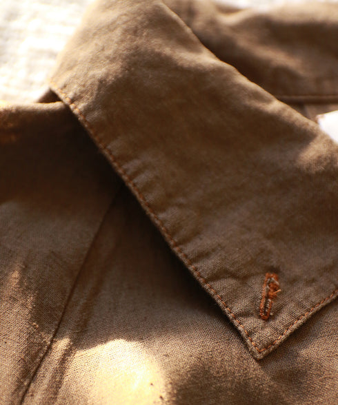 【RE:COLOR】hemp lyocell high neck shirt dress