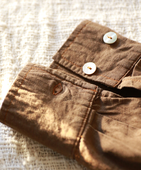 【RE:COLOR】hemp lyocell high neck shirt dress