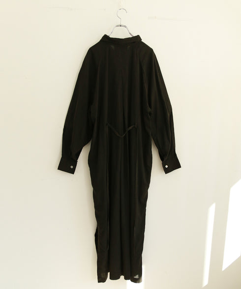 【RE:COLOR】hemp lyocell high neck shirt dress
