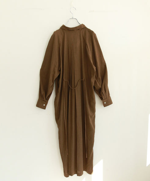 【RE:COLOR】hemp lyocell high neck shirt dress