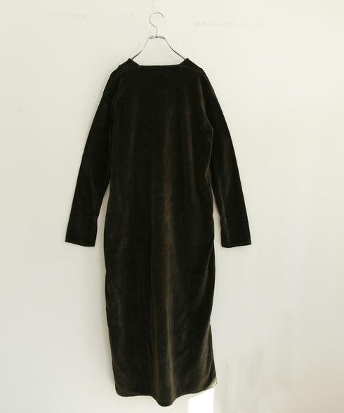 【RE:COLOR】cotton velour deep v-neck dress
