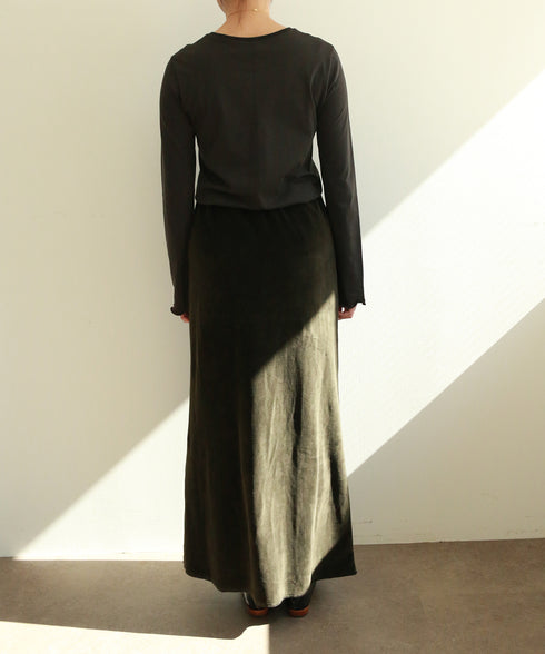 【RE:COLOR】cotton velour long skirt