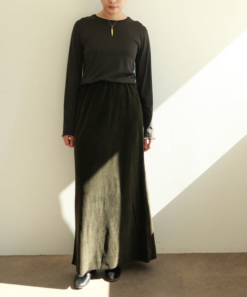 【RE:COLOR】cotton velour long skirt