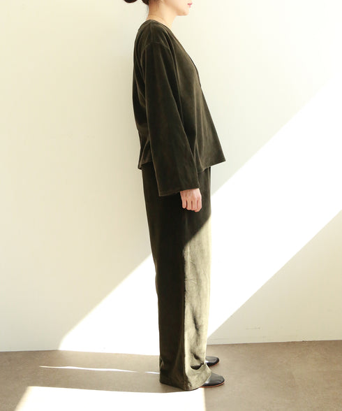 【RE:COLOR】cotton velour wide pants