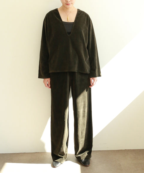 【RE:COLOR】cotton velour wide pants