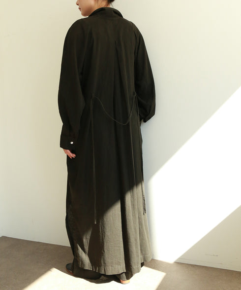 【RE:COLOR】hemp lyocell high neck shirt dress