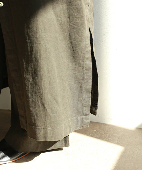 【RE:COLOR】hemp lyocell high neck shirt dress