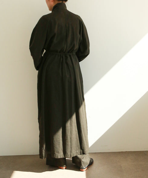 【RE:COLOR】hemp lyocell high neck shirt dress