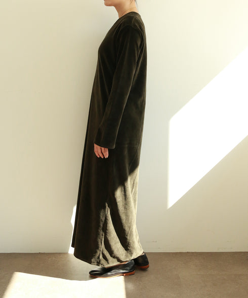 【RE:COLOR】cotton velour deep v-neck dress