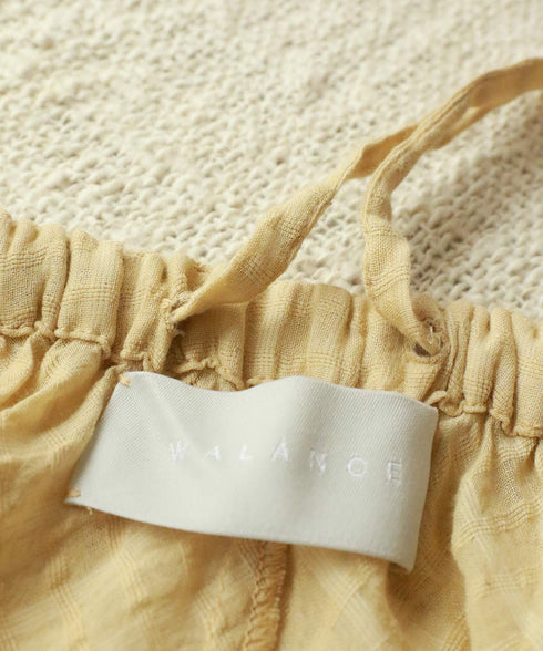 natural dye sheer cotton check flare skirt