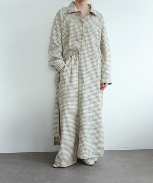 hemp organic cotton high neck shirt dress