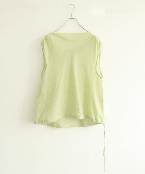 natural dye sheer cotton check draped top