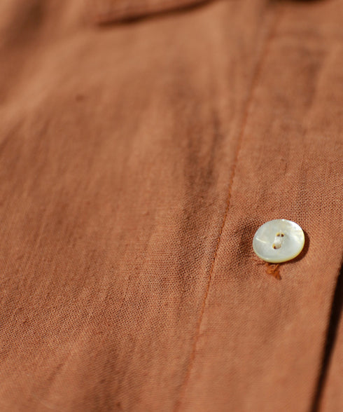 hemp lyocell high neck shirt dress