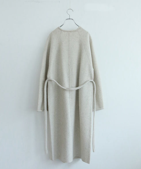 boiled wool long cardigan