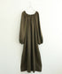 natural dye linen balloon sleeve dress