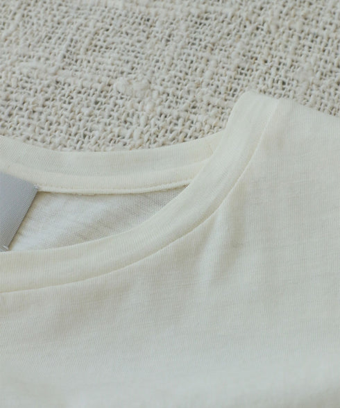 cotton cashmere crew neck relax T