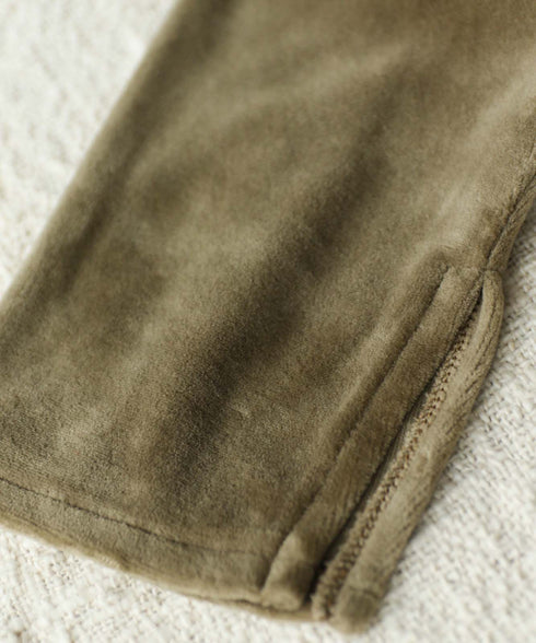 【coming soon】COTTON VELOUR DEEP V-NECK DRESS