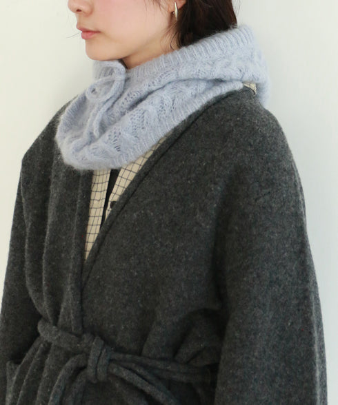 wool mohair cable balaclava