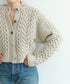 wool nep cable cardigan