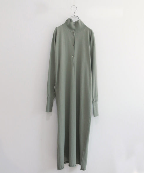 seawool×organic cotton polo knit dress