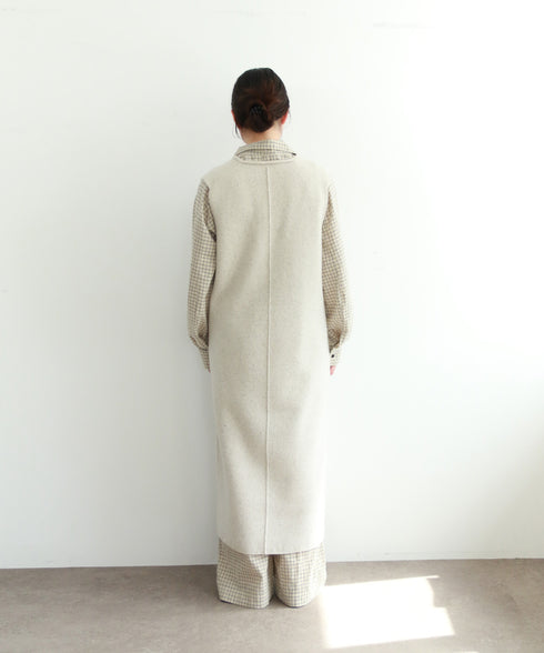 boiled wool v neck dress
