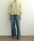 natural dye sheer cotton check gather blouse