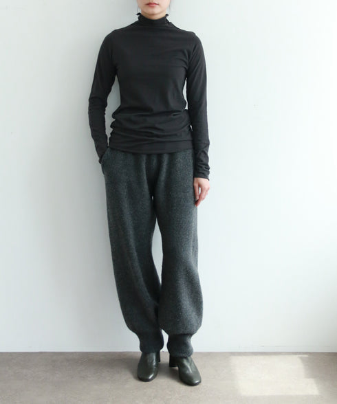 cotton cashmere high neck T