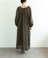 natural dye linen balloon sleeve dress