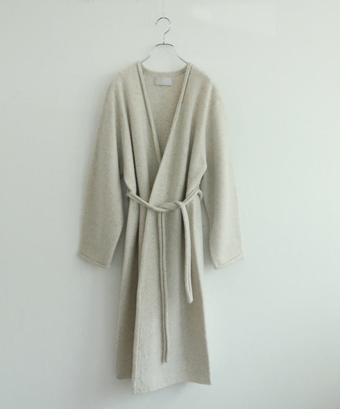 boiled wool long cardigan