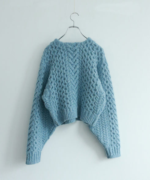 wool nep cable cardigan
