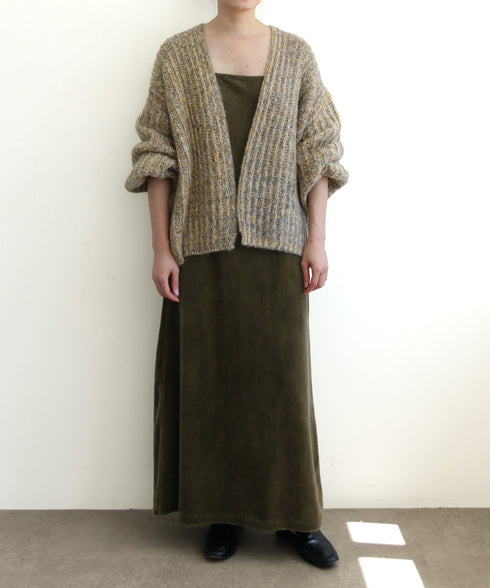 【coming soon】COTTON VELOUR CAMSOLE DRESS