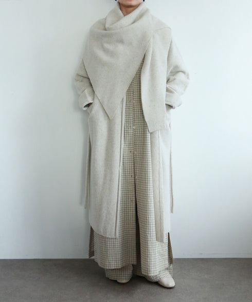 boiled wool long cardigan