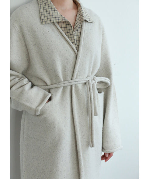 boiled wool long cardigan