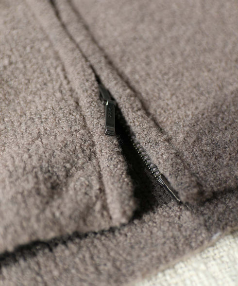 BOUCLE KNIT ZIP BLOUSON